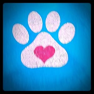 Glitter Paw Print T Shirt